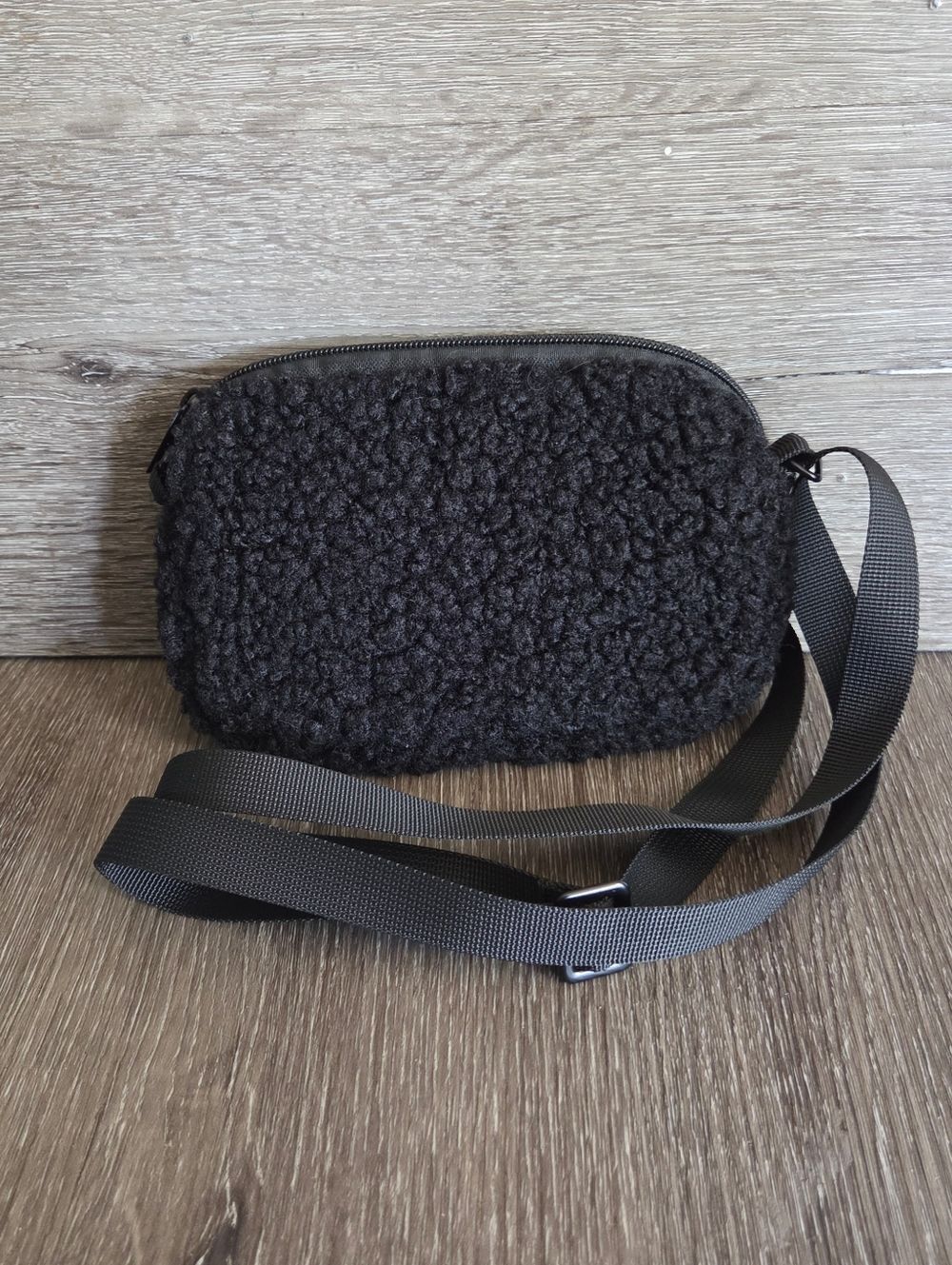 My Tagalongs Black Sherpa Crossbody Bag